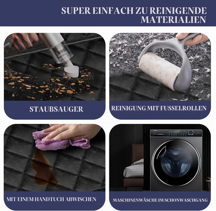 Hundedecke Auto Rückbank, Autoschondecke Hund Rücksitz mit 1 Elastischen Hundesitzgurt, 135x120cm, K
