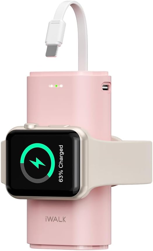 iWALK Ladestation Apple Watch Und iPhone,Tragbares LadegeräT FüR Apple Watch, 9000mAh Powerbank Mit