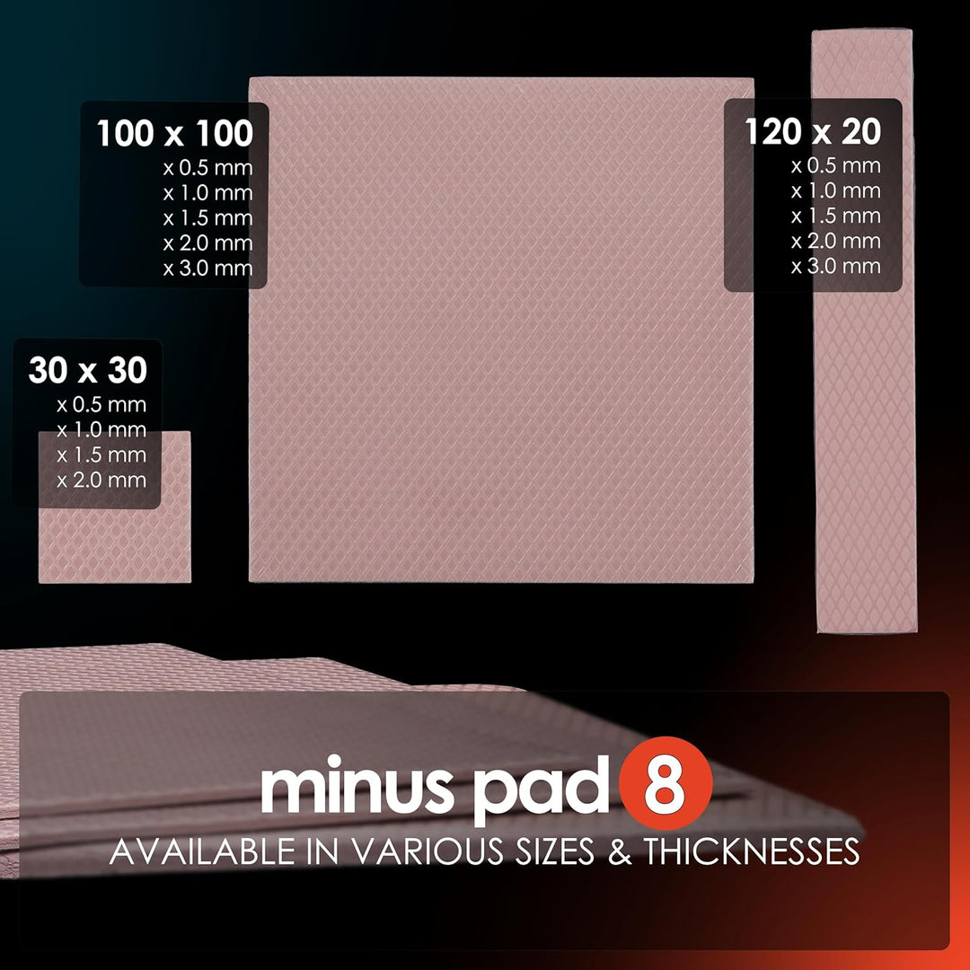 Thermal Grizzly - Minus Pad 8 Wärmeleitpad - 100x100x3,0mm - Hohe Wärmeleitfähigkeit & Kompressibili