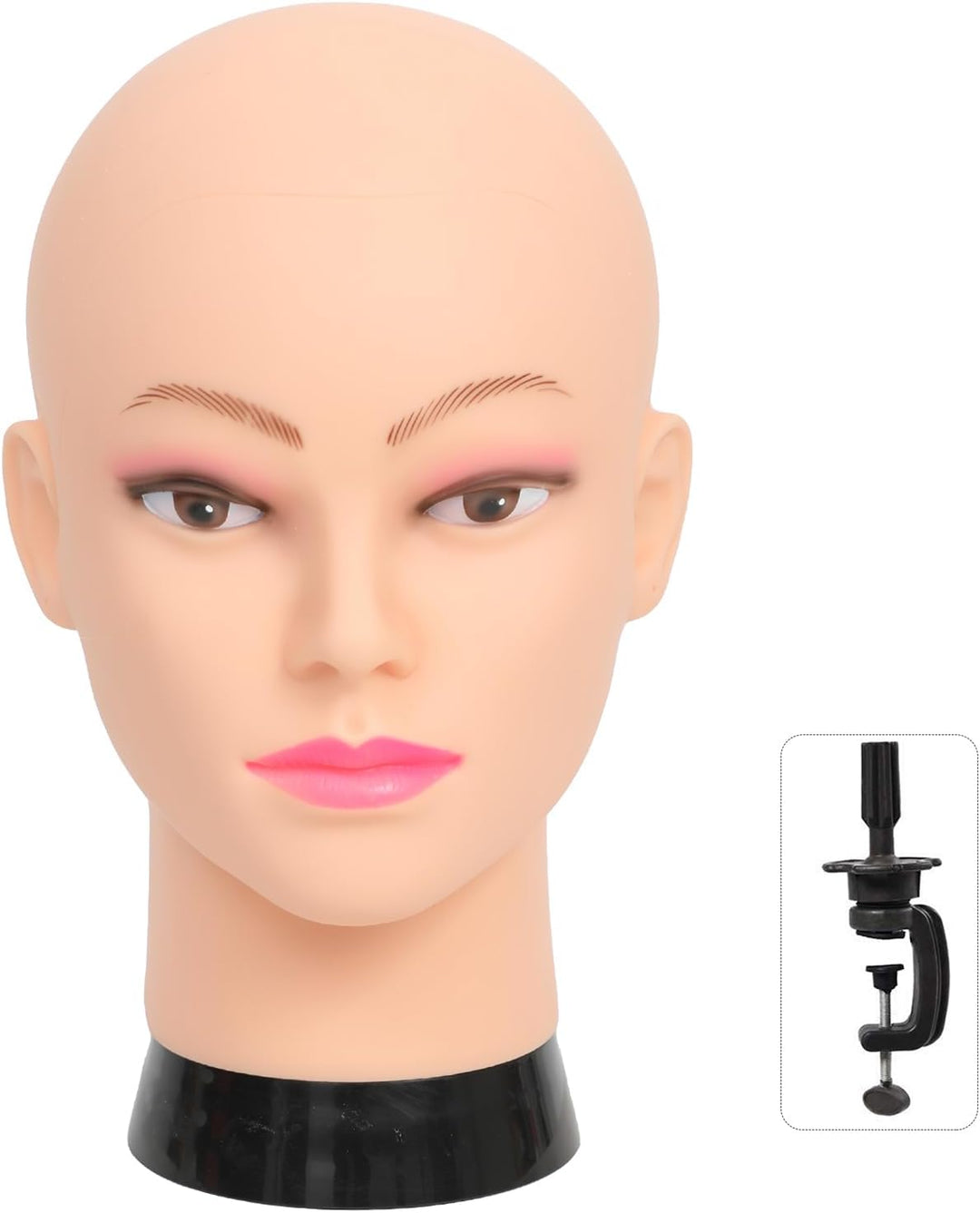 Bald Mannequin Head Cosmetology Manikin Head Training Head Display for Wigs,Mask,Sunglasses,Headphon