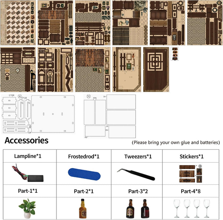 Book Nook Kit, DIY Miniatur Haus Puppenhaus Bausatz Bücherregal Deko für Jugendliche und Erwachsene（