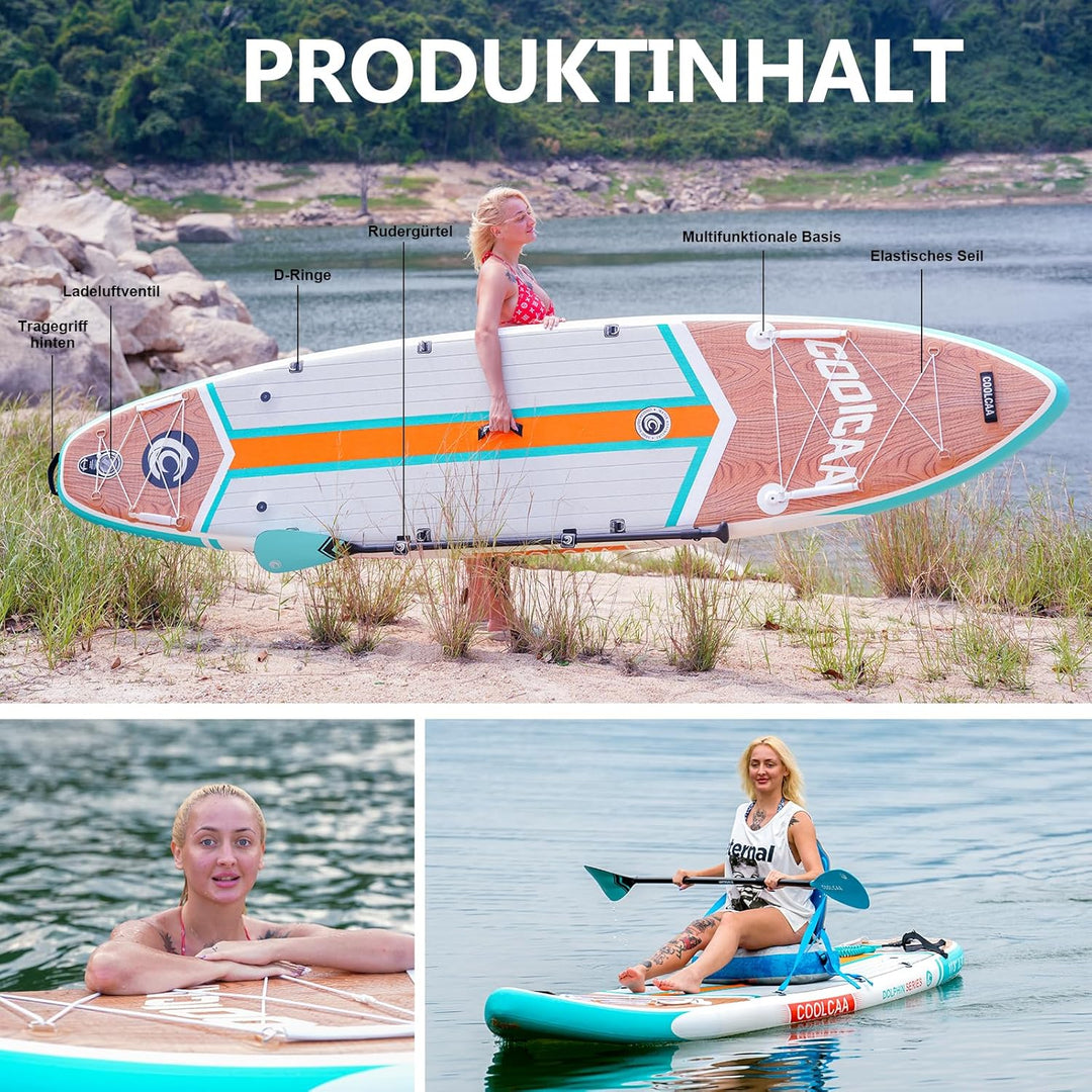 COOLCAA SUP Board, 355cm (Extra Gross) Stand Up Paddling Board, Aufblasbares Stand-Up Paddle Board m