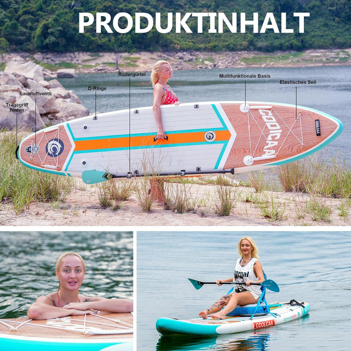 COOLCAA SUP Board, 355cm (Extra Gross) Stand Up Paddling Board, Aufblasbares Stand-Up Paddle Board m
