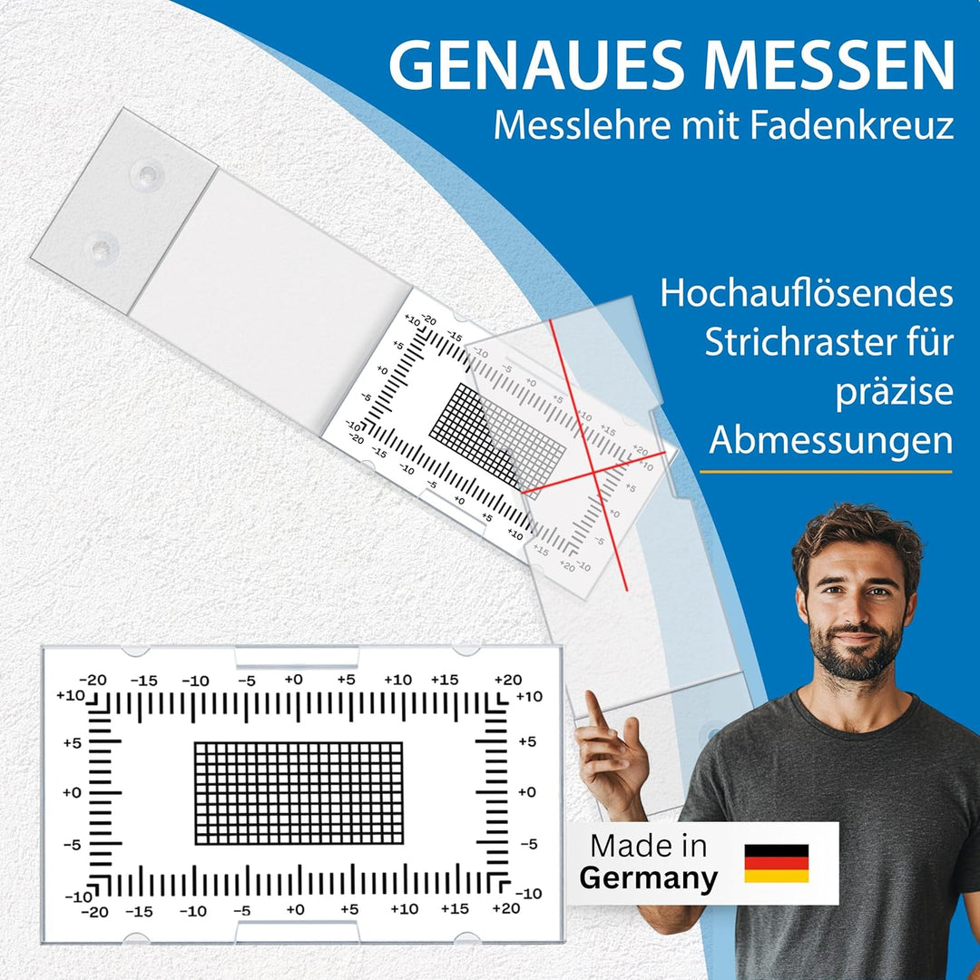 Sachverständigen-Zubehör Set Rissmonitor | Gutachter Ausrüstung | Wandschlitzmesser | Spaltmass Riss