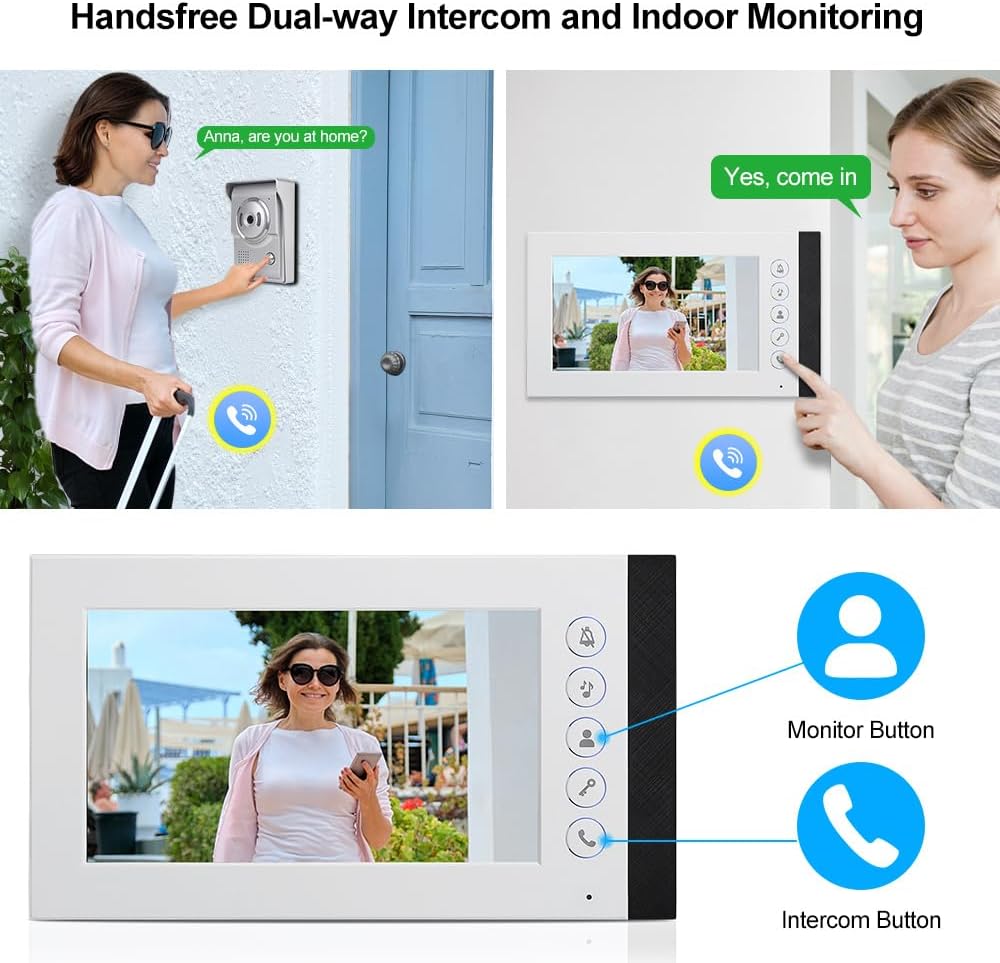 7 Zoll Farbe Verdrahtetes Video Tür Telefon Gegensprechanlage System Home Video Kamera Türklingel 70