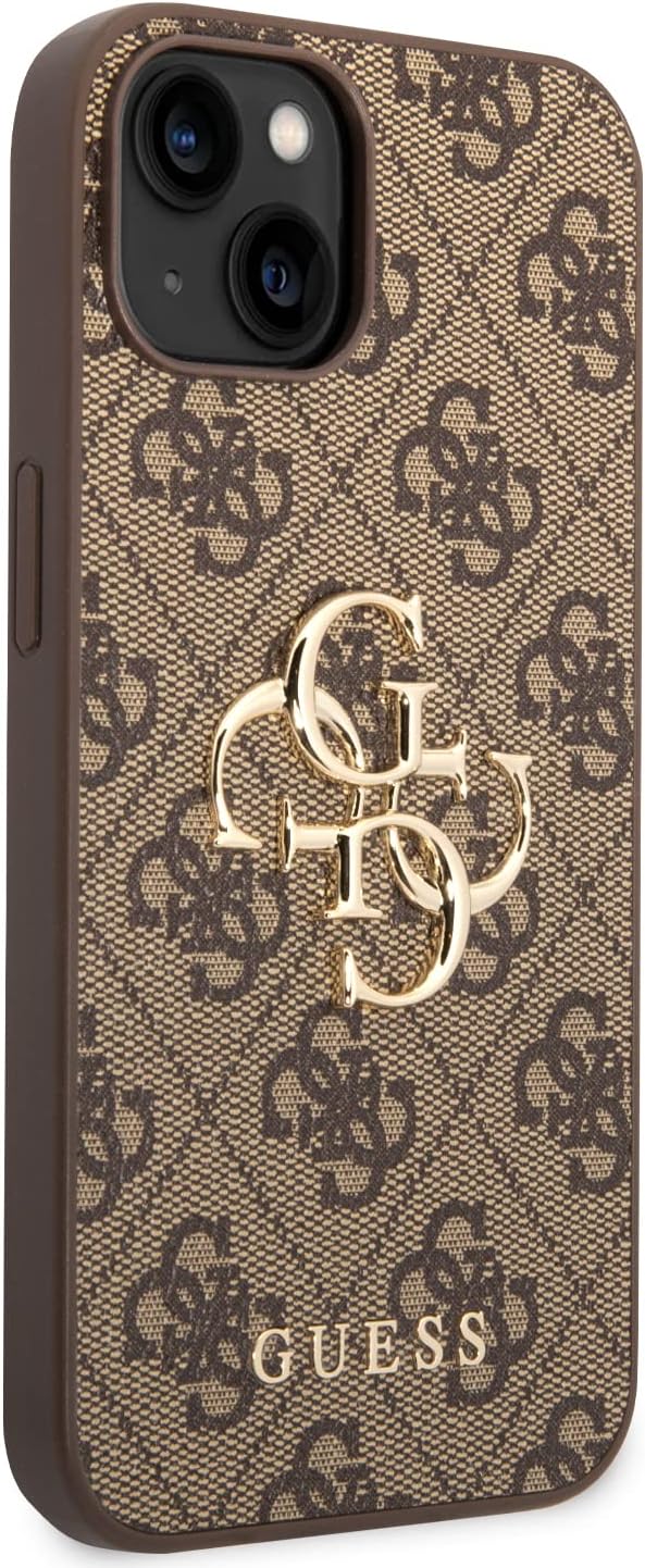 Guess Golden Logo kompatibel mit iPhone 14 Plus Hülle - Braun, GUHCP14M4GMGGR, schwarz