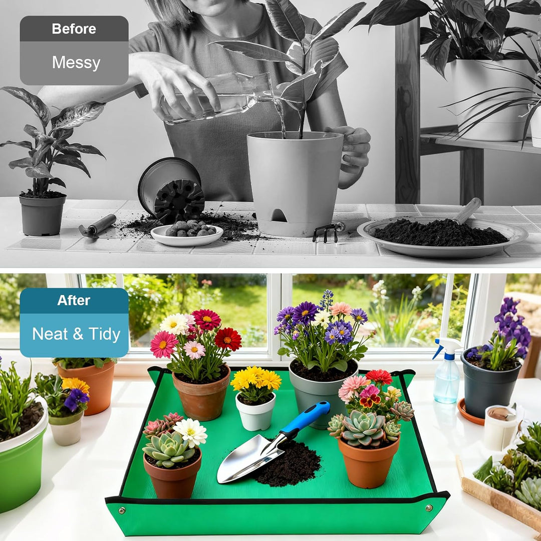 Gartenwerkzeug Set 7-teilig – Robustes Gartengeräte Set aus poliertem Aluminium mit Ergonomischem Gr