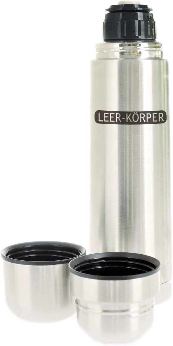 Thermoskanne Leer-Körper, mit 2 Tassen, doppelwandige Isolierkanne, Thermosflasche aus Edelstahl, or