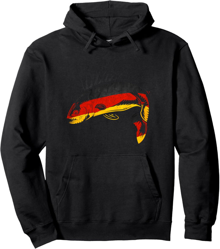 Deutschland Flagge Fischen Karpfen Hecht Mann Carp Fishing Pullover Hoodie