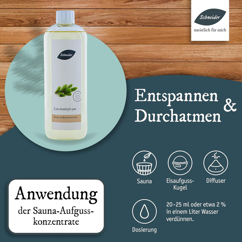 Saunabedarf Schneider - Aufgusskonzentrat, Saunaaufguss Latschenkiefer 250ml