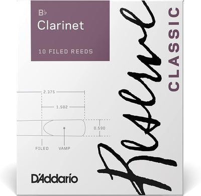 D'Addario Reserve Classic Blätter für Bb-Klarinette (Böhm) Stärke 3.0 (10 Stück) Stärke 3,0, Stärke