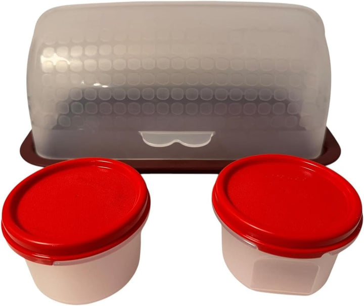 Tupperware Tpperware Smidgets Behälter klein Mini 200ml rot transparent mit Deckel auslaufsicher 200
