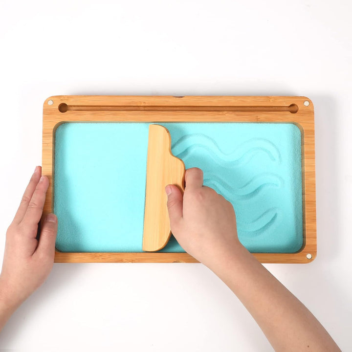 AtMini Montessori sandtablet Training buchstaben und Zeichens pielzeug Holz Sandtisch Lerns für Früh