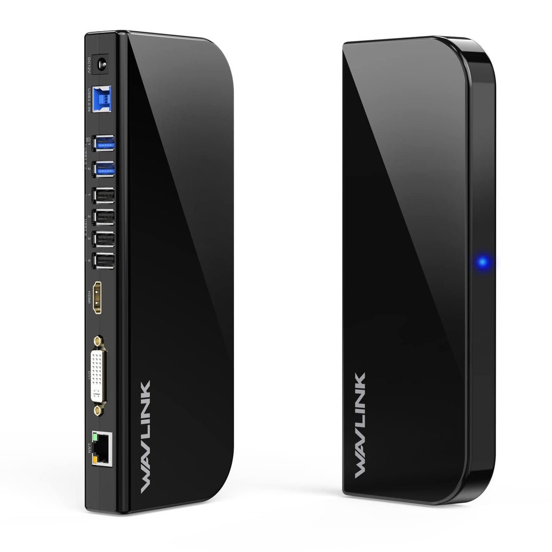 WAVLINK USB 3.0 / USB C Universelle Laptop-Dockingstation, Dual-HDMI-Monitor für Windows und Mac, (D