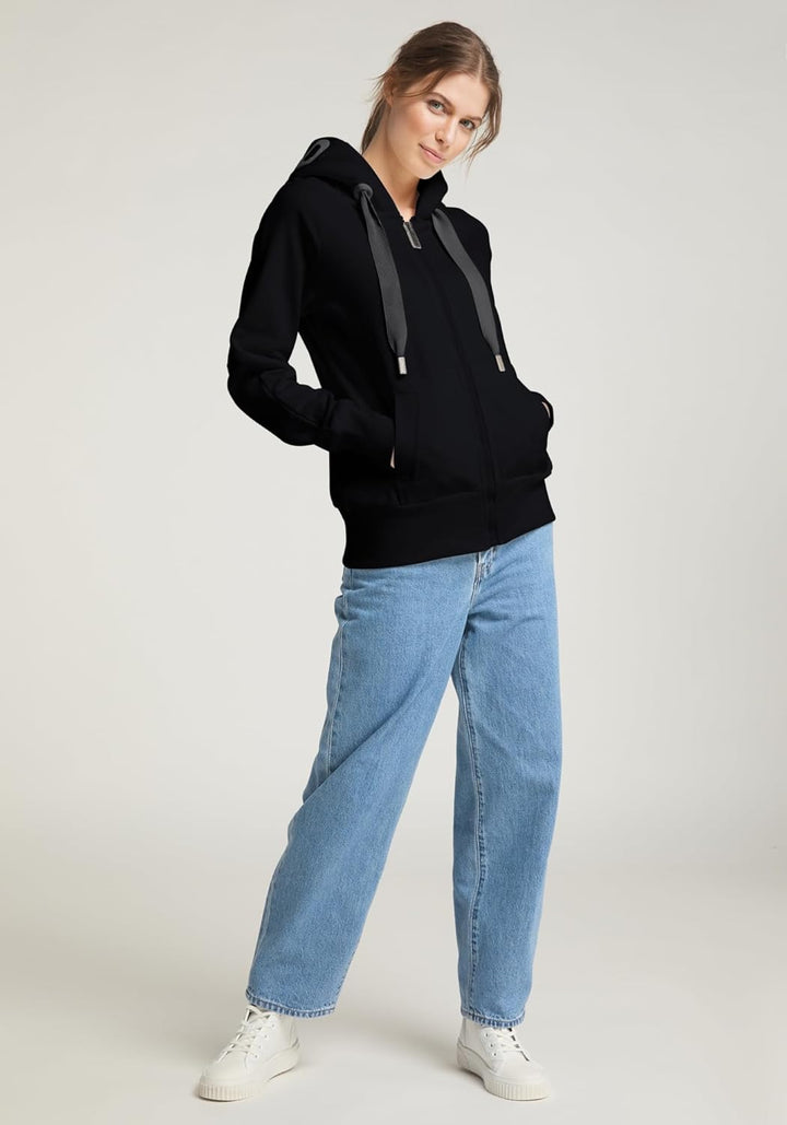 Elbsand Kelda Damen Sweatjacke mit Kapuze, Zip-Jacke, Reissverschluss XS Quartz, XS Quartz
