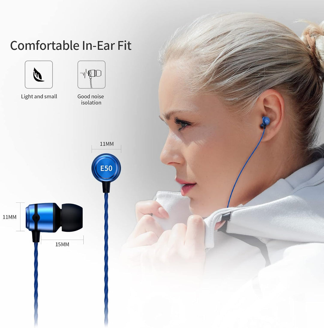 SoundMAGIC E50 Wired Earbuds Without Microphone, In-Ear HiFi Earphones, Noise Isolating Headphones,
