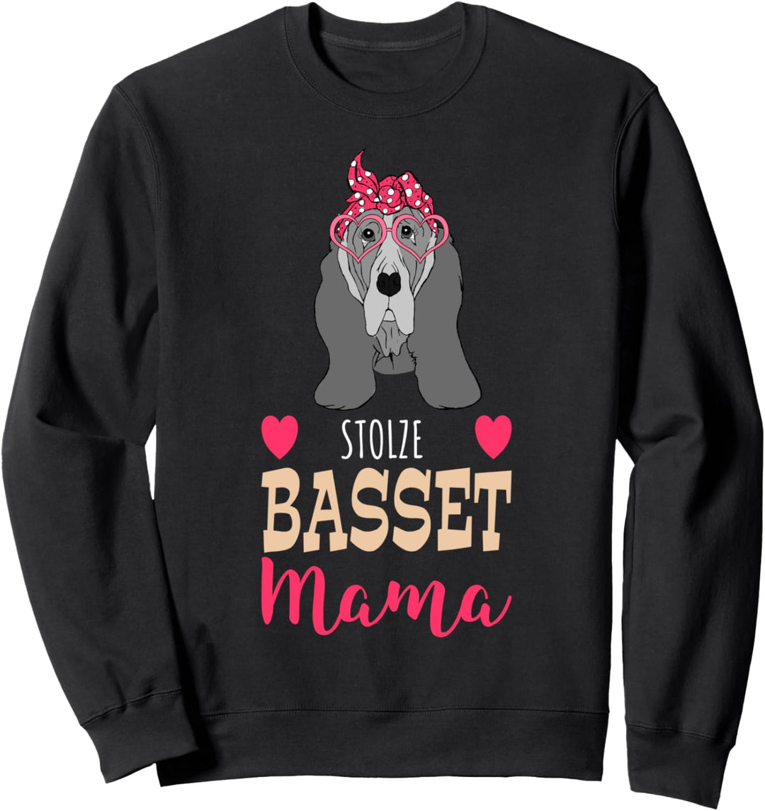 Stolze Basset Hound Frauchen Mama Sweatshirt
