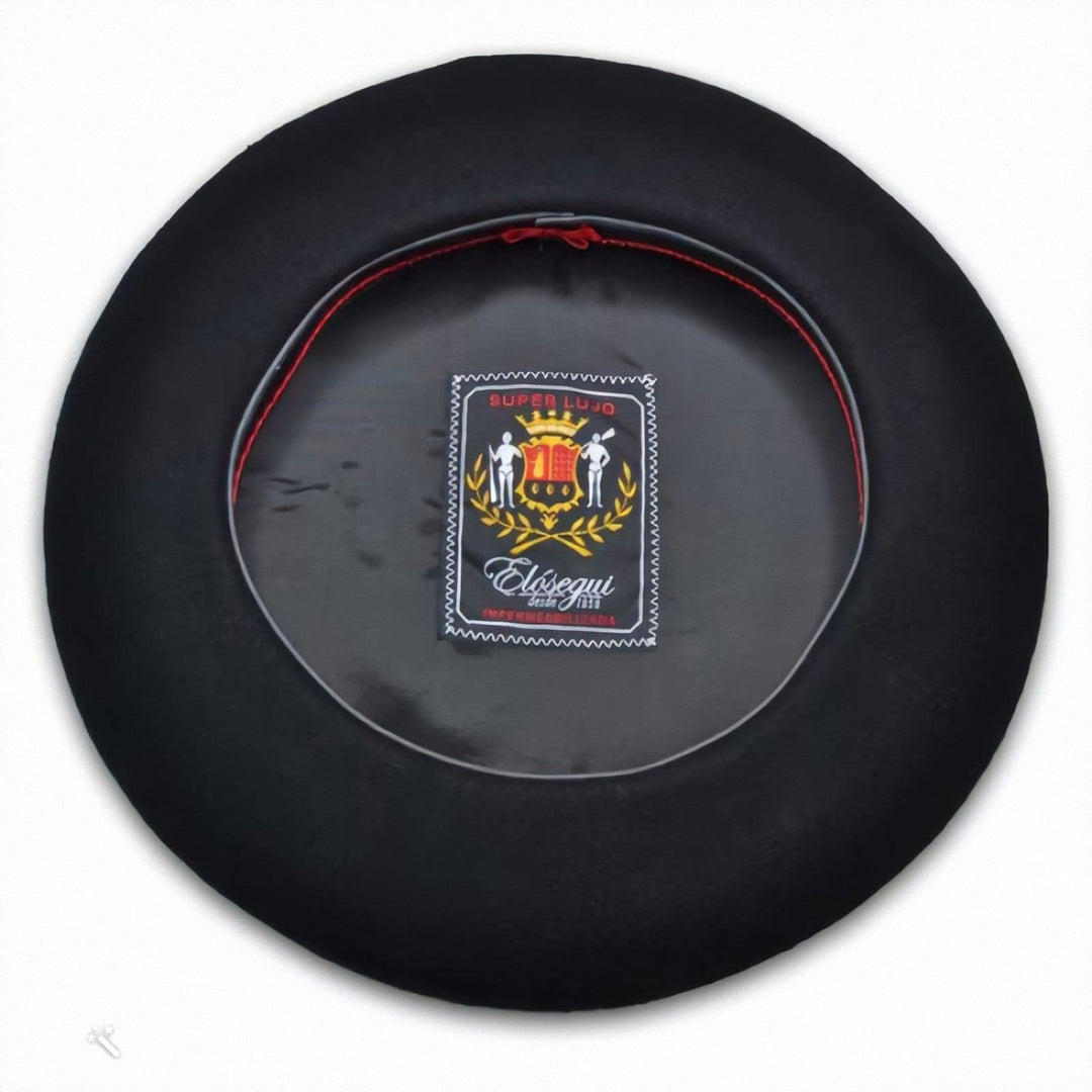 Elosegui Super-Luxus-Baskenmütze, 100 % Merinowolle, wasserdicht, Schwarz , 59 cm