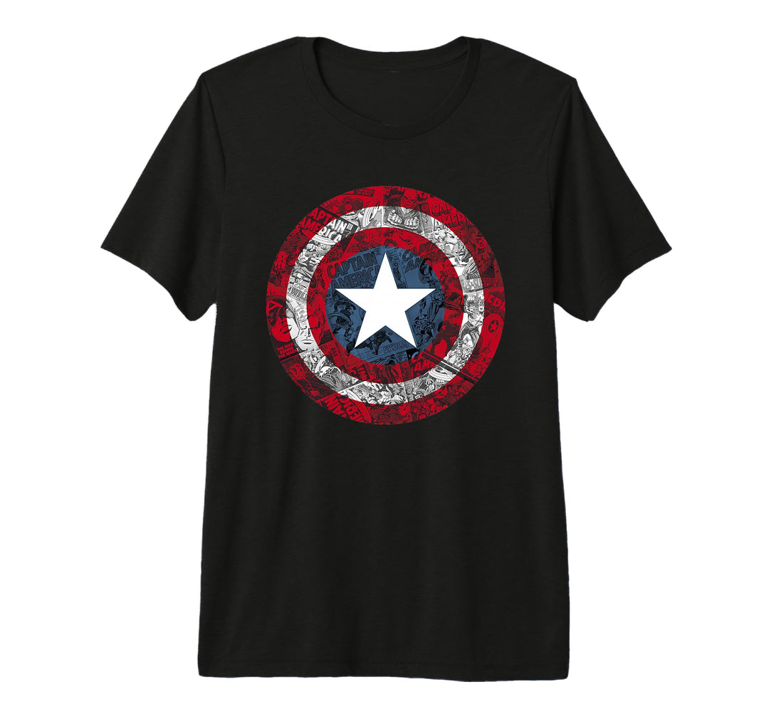 Kids Marvel Captain America Avengers Shield Comic Premium T-Shirt 4 Navy