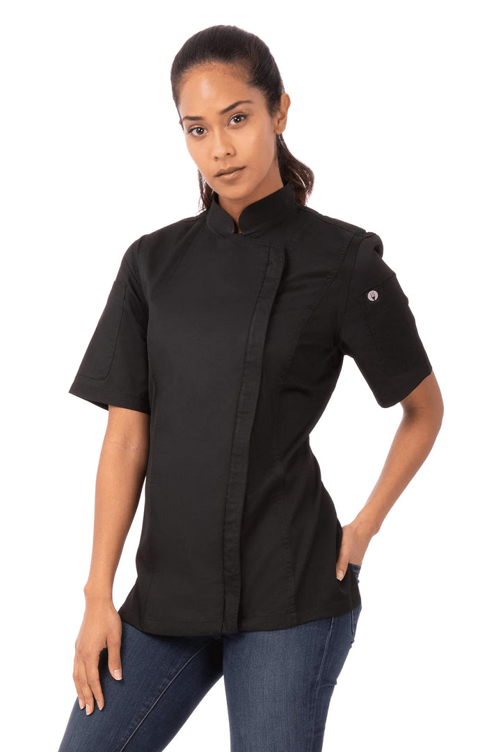 Chef Works Damen Springfield Chef Coat Kochjacke M Schwarz, M Schwarz