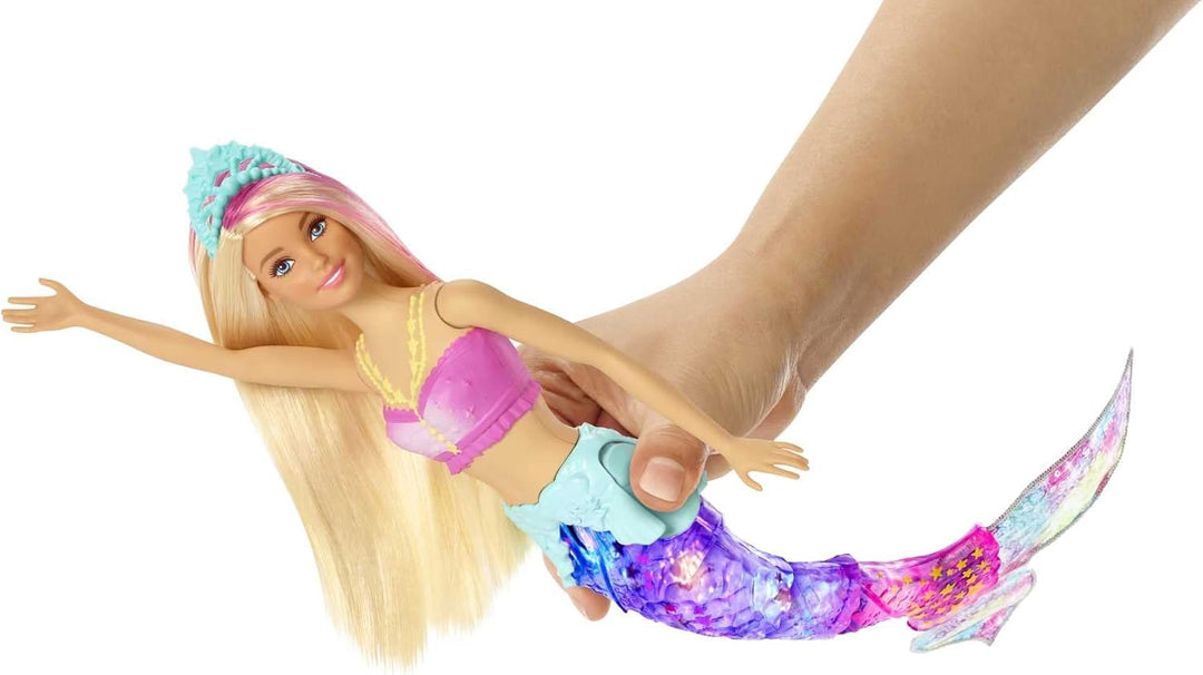 Barbie GFL82 -Dreamtopia Glitzerlicht Meerjungfrau mit Schwimmbewegungen, Unterwasser-Lichteffekten