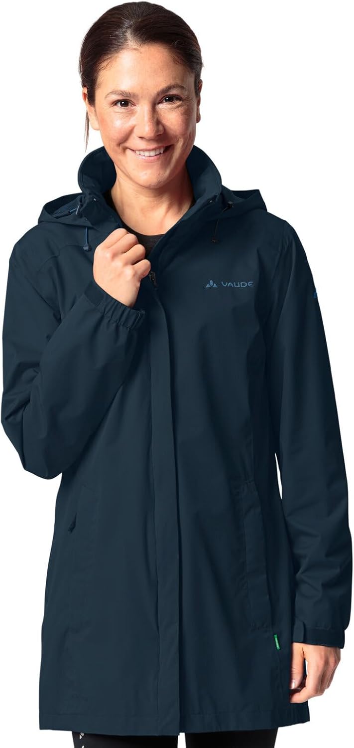 VAUDE Women's Escape Parka - Wasserdichter Regen-Parka aus recyceltem Polyester, 87,5cm Länge, Atmu