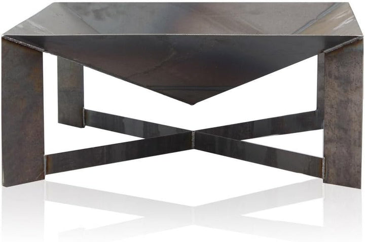 Feuerschale Lincoln 70 aus Stahl - quadratisch - Masse: 70x70x30 cm – Feuerstelle für Garten und Ter