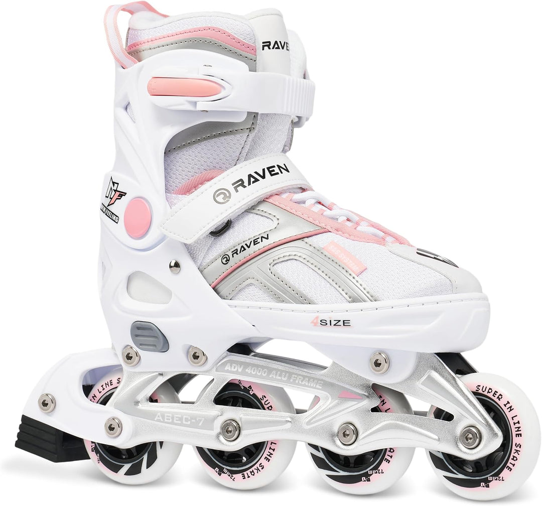 RAVEN Pulse Inline Skates Inliner für Kinder und Erwachsene OPTIONAL 2in1 mit Schlittschuhen verstel