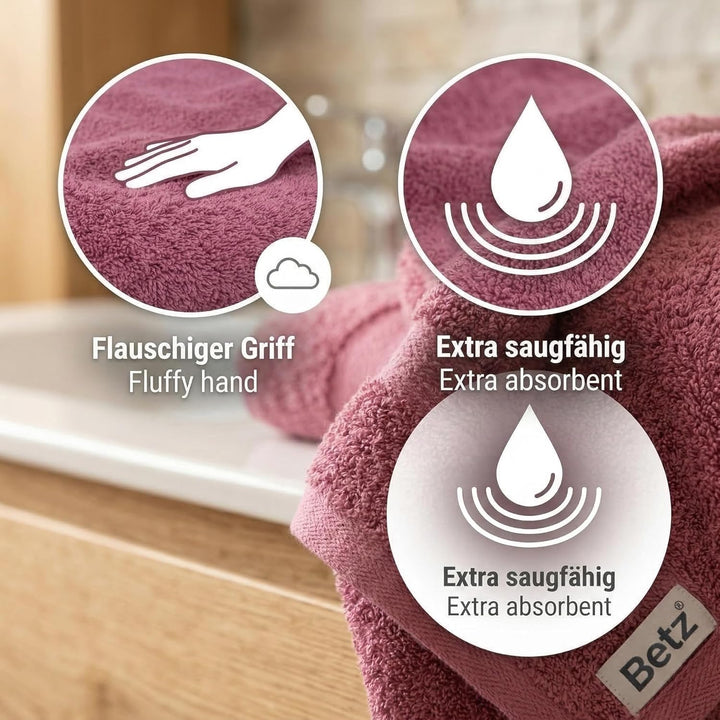 Betz Premium 12er Frottier Handtuch-Set - 2X Liegetücher - 4X Handtücher - 2X Gästetücher - 2X Seift