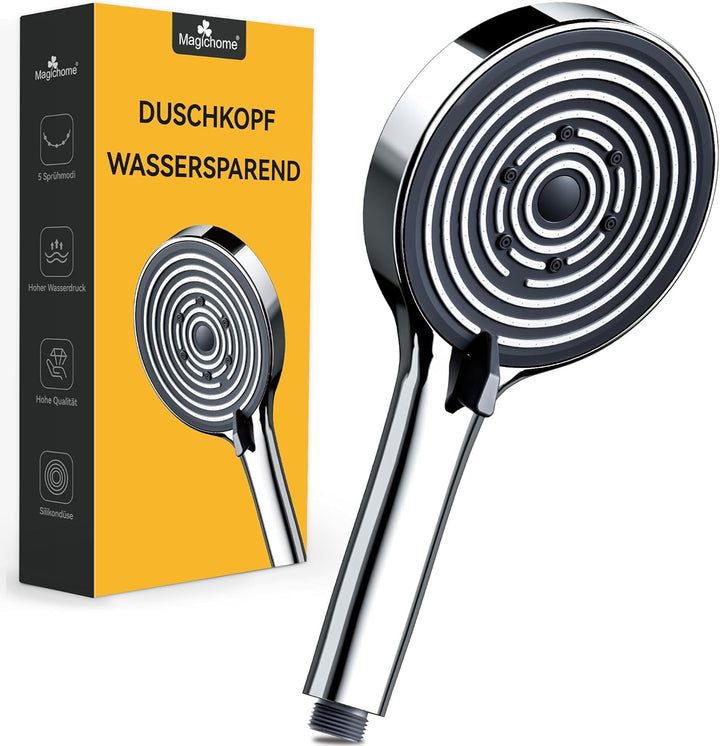 Magichome Duschkopf Gross, 5 Strahlarten Hochdruck Duschkopf Wassersparend, Handbrause Druckerhöhend