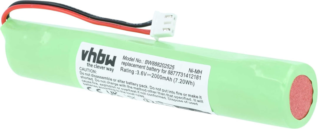 vhbw Akku kompatibel mit Hurricane Spin Scrubber Staubsauger Home Cleaner Heimroboter (2000mAh, 3,6V