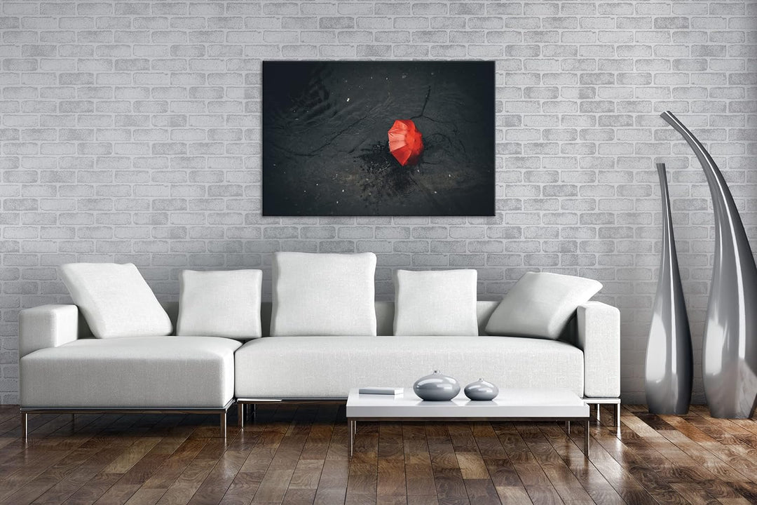 deyoli verlorender Regenschirm Format: 80x60 als Leinwandbild, Motiv fertig gerahmt auf Echtholzrahm