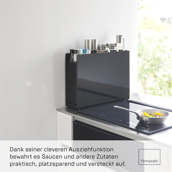YAMAZAKI TOWER 6004 Verschiebbares Gewürzregal, Schwarz, Schwarz