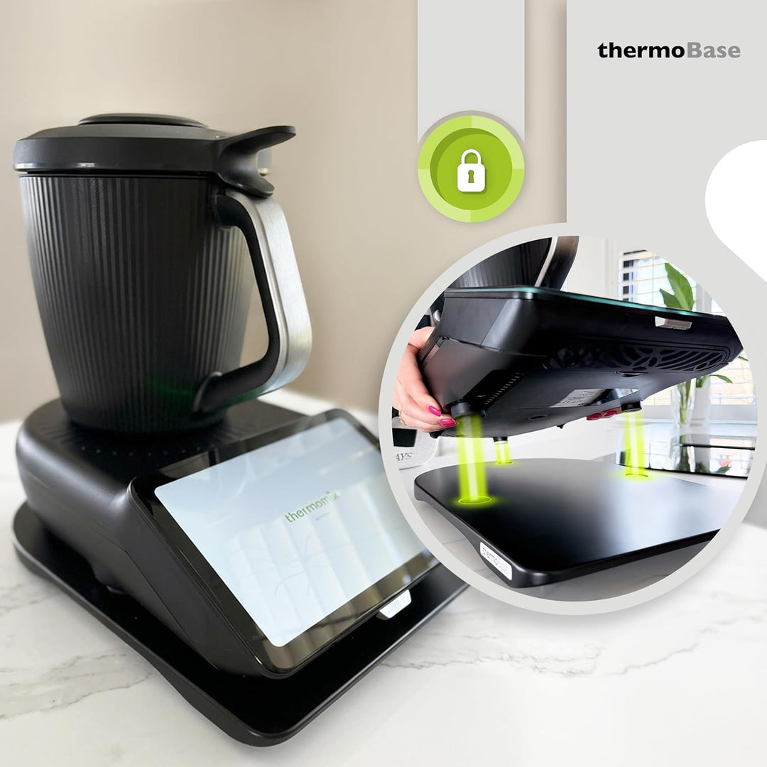 Gleitbrett für Thermomix TM7 – leicht gleitendes Untergestell thermoBase hochwertigem MDF-Holz – Sch