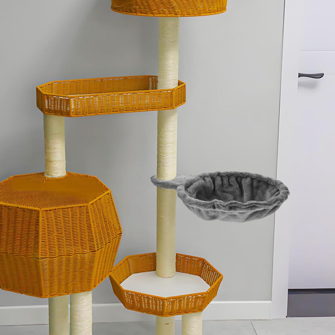 Gatuida Katzen Hängematte Ersatz: Katzenhängematte Gross Weich Warm Tiefes Korbdesign Kratzbaum Zube