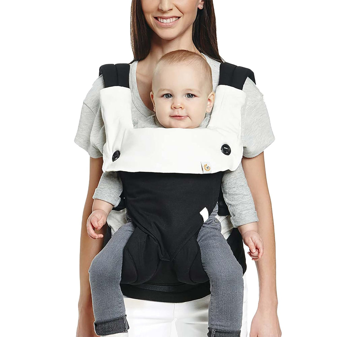 Ergobaby Bundle aus Omni 360 Cool Air Mesh 4-Positionen Babytrage, Pearl Grey + Schultergurtschoner