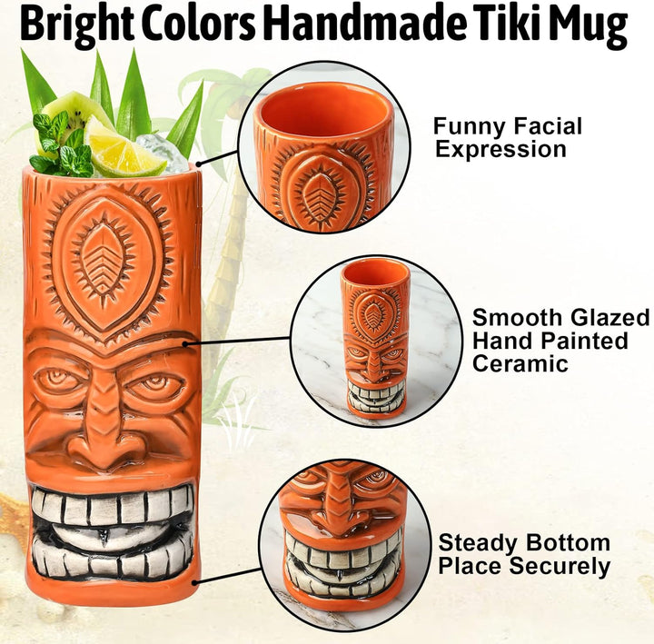 SuproBarware Tiki Mugs Set of 4 (TJB4-4), Tjb4-4