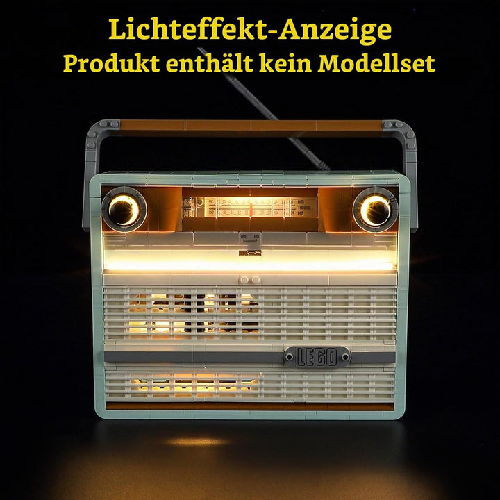 GEAMENT LED Licht-Set Kompatibel mit Lego Retro-Kofferradio - Beleuchtungsset für Icons 10334 Retro