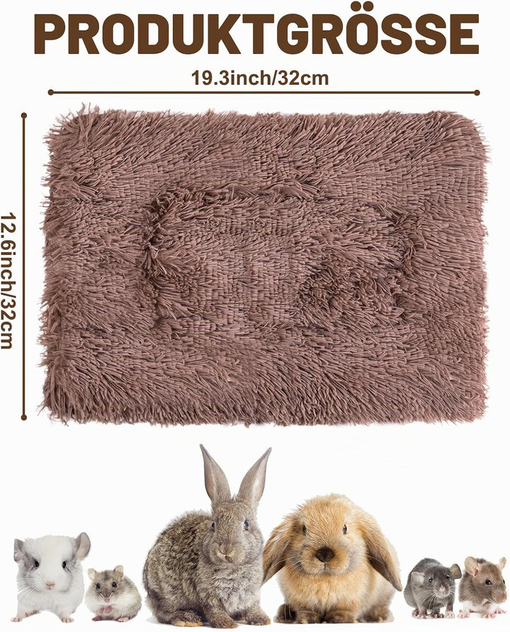 MICOOYO Kleintier-Bettmatte – Flauschiges Fleece-Kaninchenbett, Haustierunterlage für Kaninchen, Mee