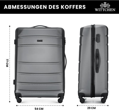 WITTCHEN Grosser Koffer Trolley Koffer Reisekoffer aus ABS Hartschalen Trolley 4 Rollen Kombinations