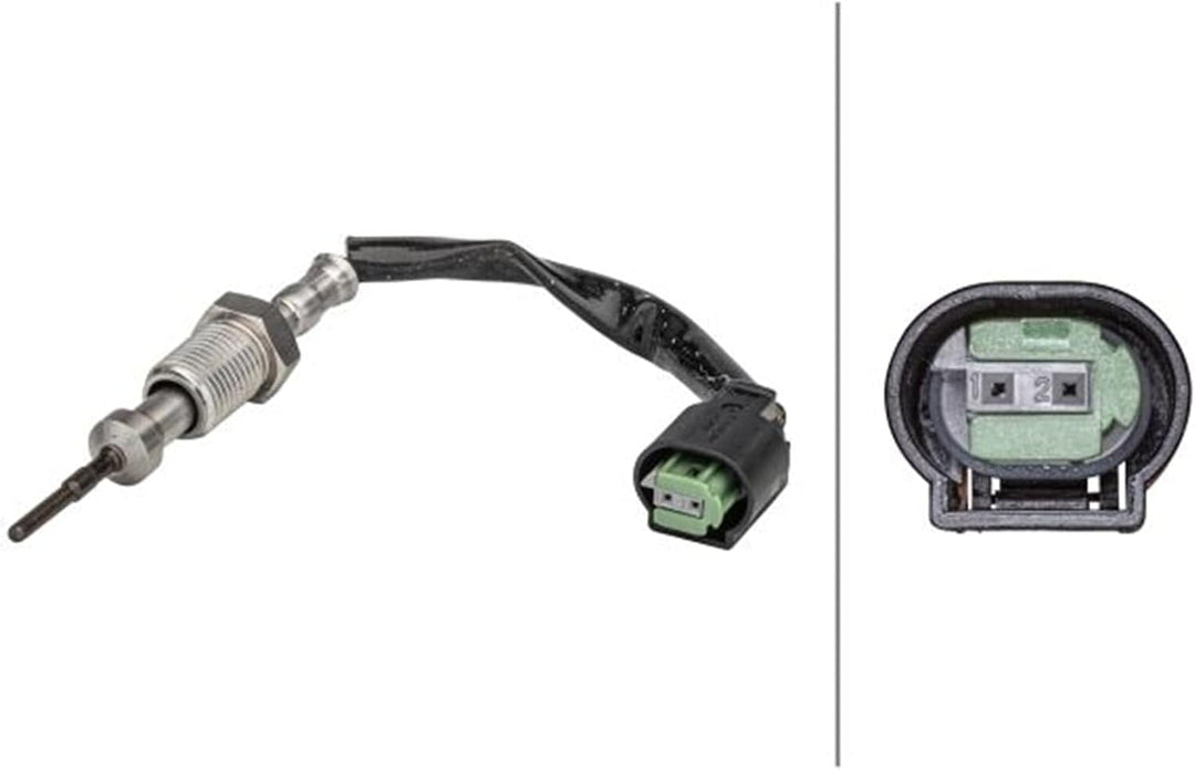 HELLA 6PT 358 181-261 Sensor, Abgastemperatur - 2-polig - geschraubt - Kabel: 80mm