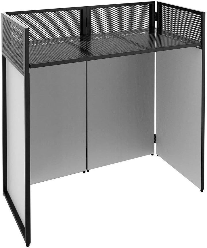 Vonyx DB4 Pro - DJ Tisch, faltbares DJ Pult mobil und klappbar, DJ Booth mit weisser und schwarzer V