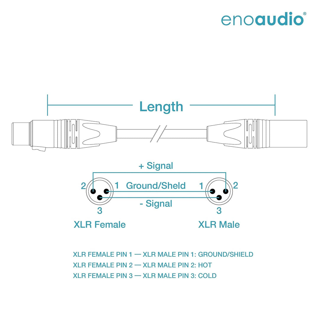 enoaudio Mogami 2534 Quad Professionel Studio Kabel Symmetrische Mikrofon | Neutrik Gold XLR female