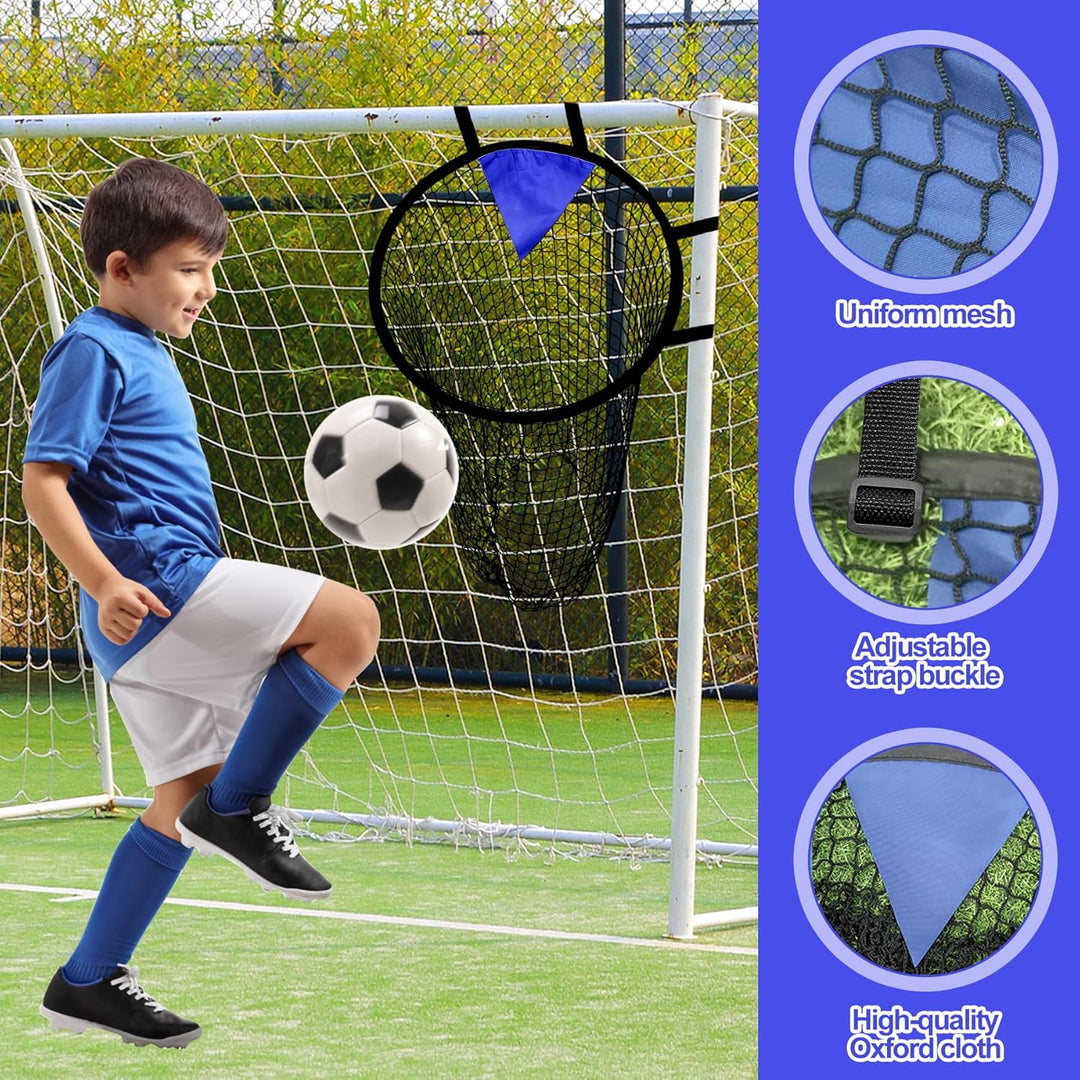 TZEKING 2 Stück Fussballtor Zielnetz mit Rahmen, Nylongewebe Fussball Trainingszubehör für Schiessge