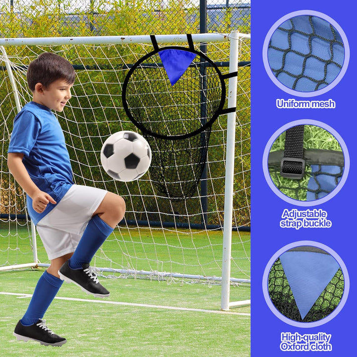 TZEKING 2 Stück Fussballtor Zielnetz mit Rahmen, Nylongewebe Fussball Trainingszubehör für Schiessge