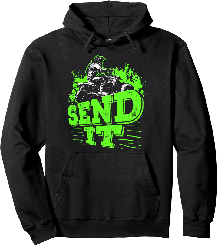 Send It Lustiges Quad Biking Four Wheelers Gift ATV Rider Pullover Hoodie