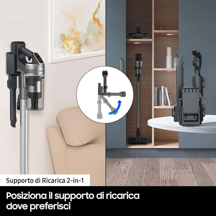 Samsung mit HEPA Filter Aspirazione VS20T7531T1/ET, Samsung Jet 75 Turbo, Silber Schwarz, 4 accessor