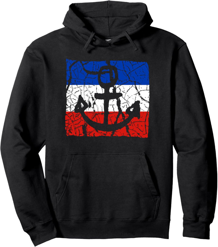 Anker mit Schleswig-Holstein Flagge VINTAGE Pullover Hoodie
