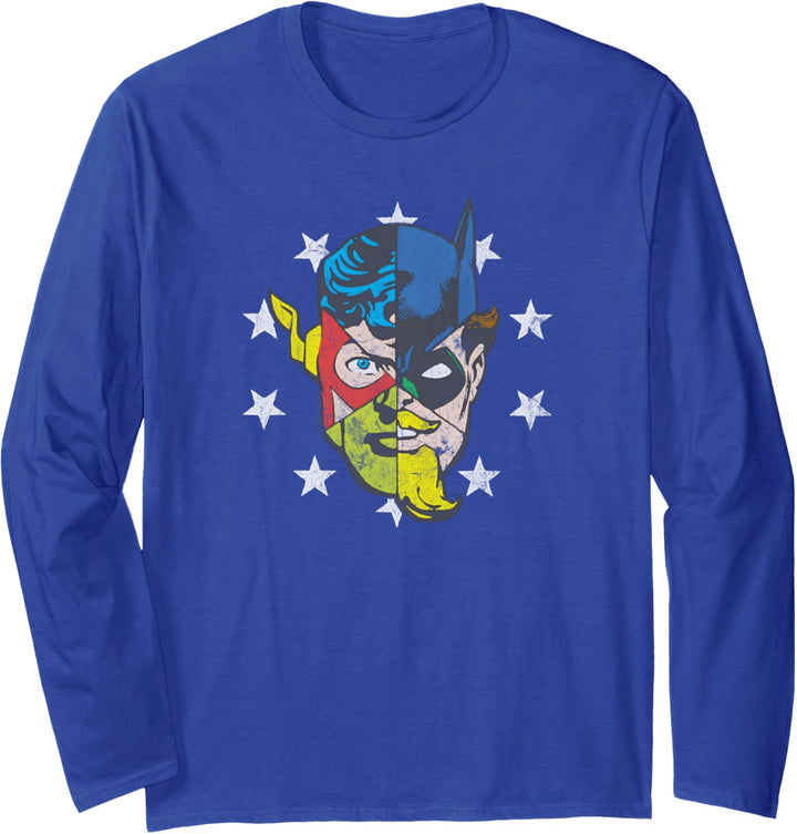 Justice League Face Off Langarmshirt