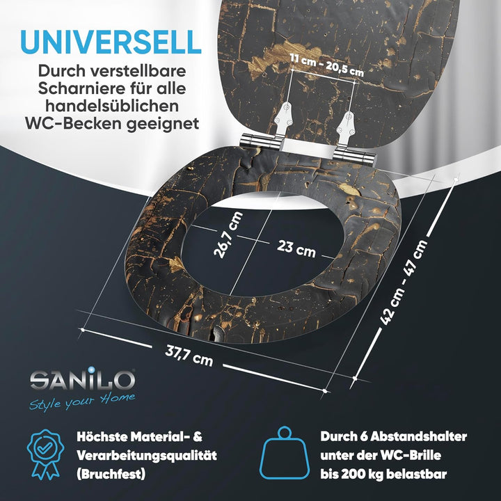 Sanilo WC Sitz mit Absenkautomatik, viele neue Toilettendeckel zur Auswahl, hochwertige Oberfläche,